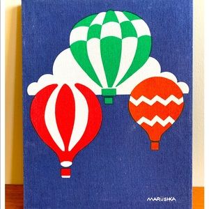 Rare Marushka art print hot air balloons